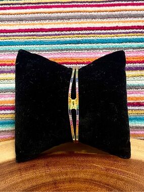 Multicolor CZ Gold Filled Cuff Bracelet With Citrine Colored Center Stone NWOT